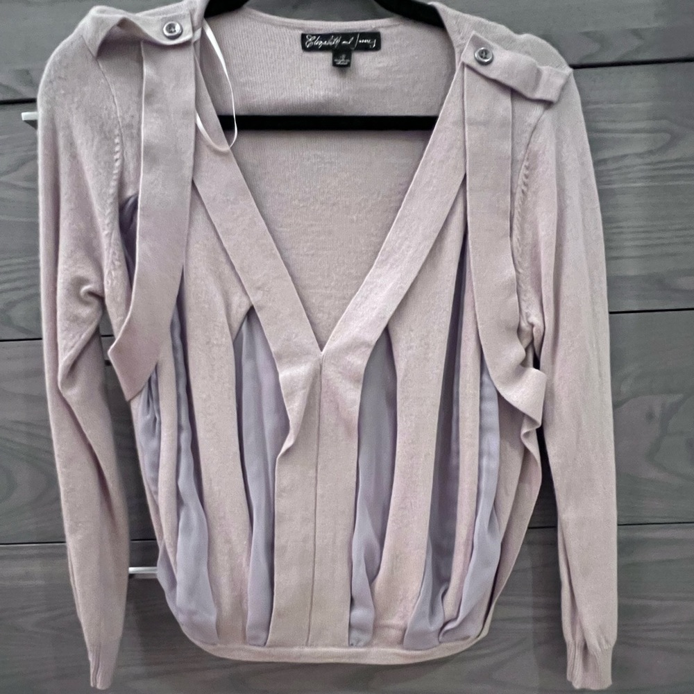 Elizabeth & James low neck nude sweater